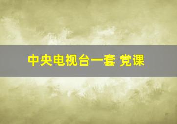 中央电视台一套 党课